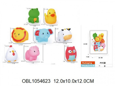 пищалка животные с сачком 8 шт/пакетYB1872-9118578